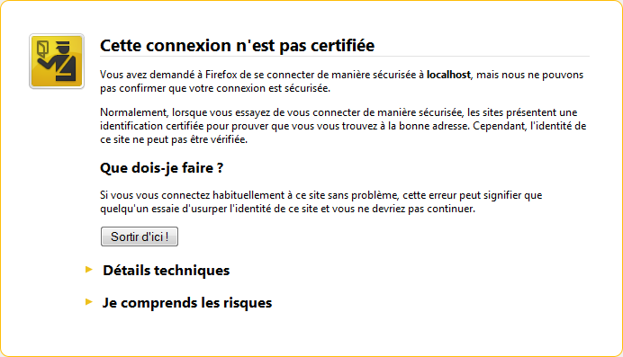 message d'erreur Mozilla Firefox